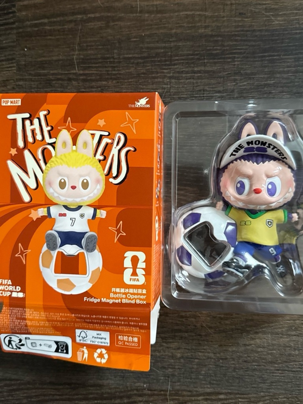 Pop Mart The Monsters Soccer Bottle Opener & Fridge Magnet - Yellow
